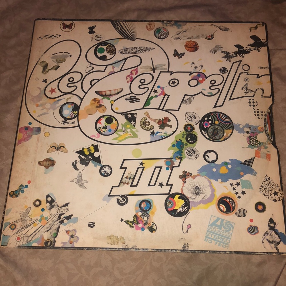 Led Zeppelin III Vinyl Record - White Multicolor Cover